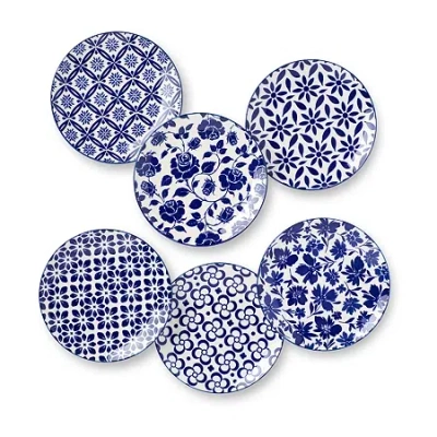 Certified International Madison 6-pc. Porcelain Appetizer Plate In Blue