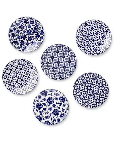 Certified International Madison Set Of 6 Dinner Plates In Blue