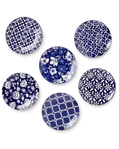 Certified International Madison Set Of 6 Salad Plates In Blue