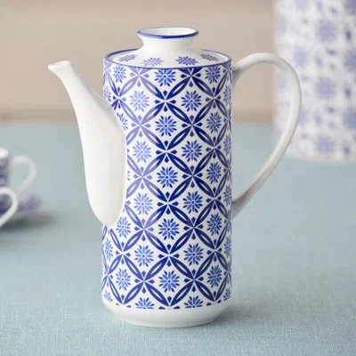 Certified International Madison Teapot In Blue;white