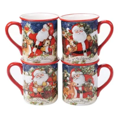 Certified International Magic Of Christmas  Santa Set Of 4 Mug In Multicolored