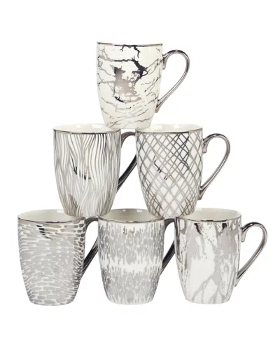 Certified International Matrix 6-pc. Gold-silver Tone Mugs