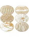 Certified International Matrix Gold Plated Canape Plates (set Of 6)