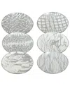 Certified International Matrix Gold-silver Tone Canape Plates Set Of 6 In Silver
