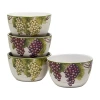 Certified International Meadow Brook Vineyard 4-pc. Earthenware Ice Cream Bowl In White