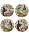 Certified International Meadow Brook Vineyard Set Of 4 Dinner Plate 10.5"