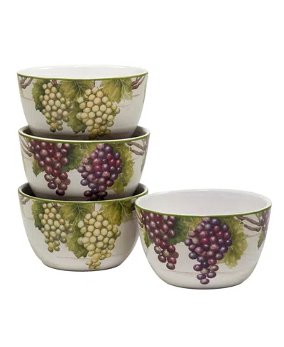 CERTIFIED INTERNATIONAL MEADOW BROOK VINEYARD SET OF 4 ICE CREAM BOWL