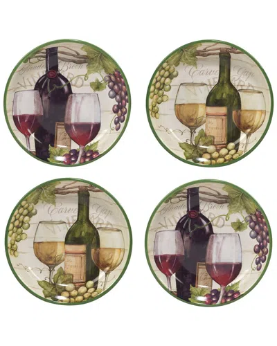 Certified International Meadow Brook Vineyard Set Of 4 Soup/pasta Bowl 9"
