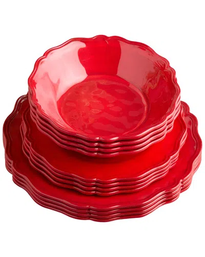 Certified International Melamine 12pc Dinnerware Set In Red