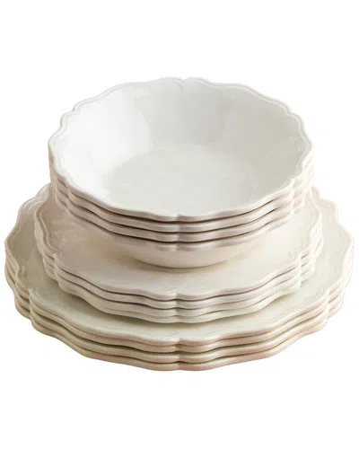 Certified International Melamine 12pc Dinnerware Set In White