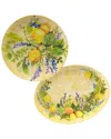 Certified International Melamine 2pc Lemon Zest Platter Set