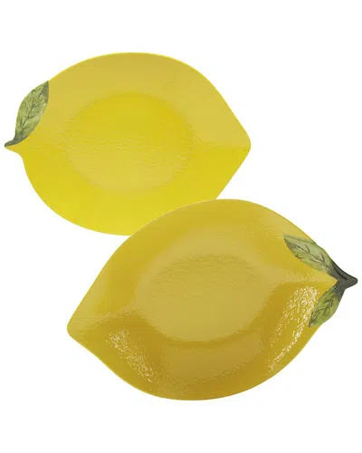 Certified International Melamine 3d Lemon Serving Set In Multicolor