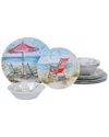 Certified International Melamine Ocean View 12pc Dinnerware Set In Multi