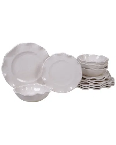Certified International Melamine Perlette Cream 12pc Dinnerware Set