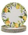 Certified International Melamine Set Of 6 Lemon Zest Dinner Plates