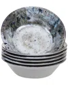 Certified International Melamine Set Of 6 Radiance Cream Bowl In Blue