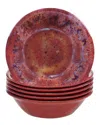 Certified International Melamine Set Of 6 Radiance Red Bowl