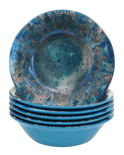 Certified International Melamine Set Of 6 Radiance Teal Bowl