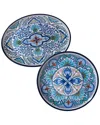 Certified International Melanine Talavera 2pc Platter Set