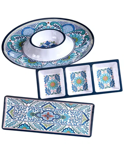 Certified International Melamine Talavera 3pc Hostess Set
