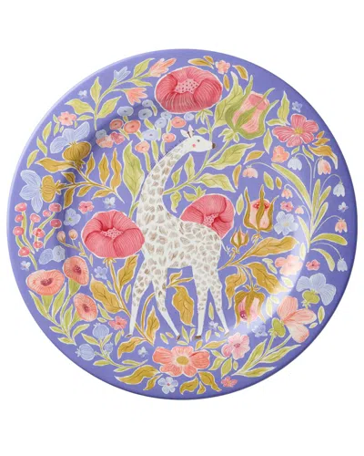 Certified International Menagerie Round Platter In Purple