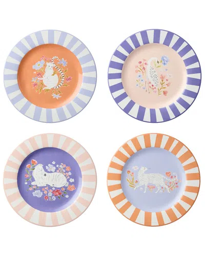 Certified International Menagerie Set Of 4 Dinner Plates In Multi