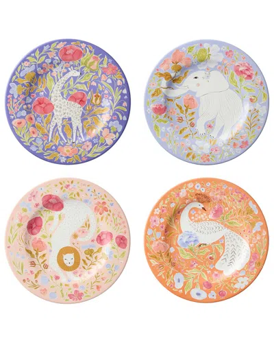 Certified International Menagerie Set Of 4 Salad Plates In Multi