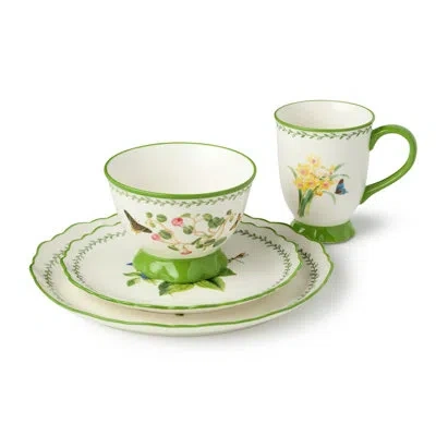 Certified International Mirabella 16-piece Ceramic Dinnerware Set, Service For 4 With Artistic Floral Dinner Plates, Salad P In Multicolored