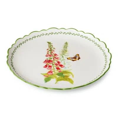 Certified International Mirabella Porcelain 13-inch Round Serving Platter, Elegant Lightweight Floral Platter With Butterfli In Multicolored
