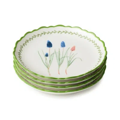 Certified International Mirabella Porcelain 6-inch Canapé Coupe Plate Set, Elegant Appetizer And Dessert Plates With Floral  In Multicolored