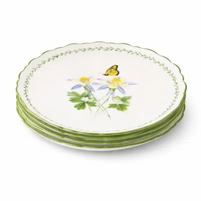 Certified International Mirabella Porcelain 8.5-inch Salad Coupe Plate Set Of 4, Elegant Lightweight Plates With Floral Artw In Multicolored