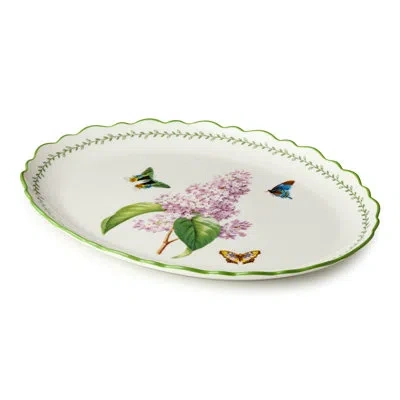 Certified International Mirabella Porcelain Oval Platter, Elegant 16 X 12 Inch Serving Platter With Lilac Floral Artwork And In Multicolored