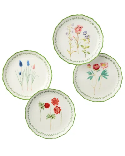 Certified International Mirabella Set Of 4 Canape Plates In Green