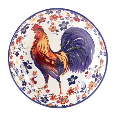 Certified International Morning Rooster Serving Bowl In Multi