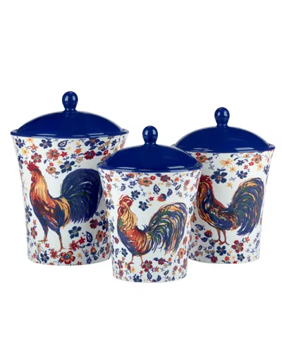Certified International Morning Rooster Set Of 3 Canisters In Miscellaneous