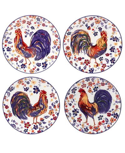 Certified International Morning Rooster Set Of 4 Dinner Plates In Miscellaneous