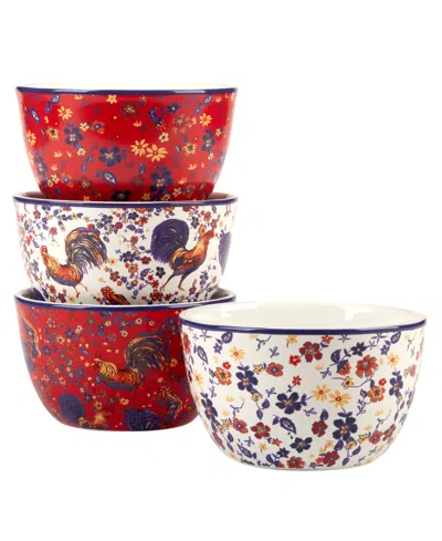 Certified International Morning Rooster Set Of 4 Ice Cream Bowls In Miscellaneous