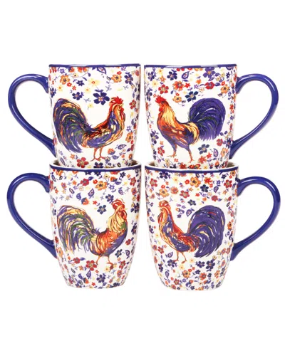Certified International Morning Rooster Set Of 4 Mugs In Miscellaneous