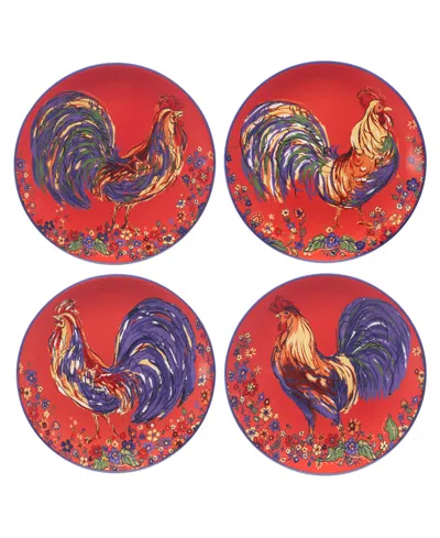 Certified International Morning Rooster Set Of 4 Salad Plates In Miscellaneous