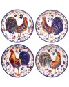 Certified International Morning Rooster Set Of 4 Soup Bowls
