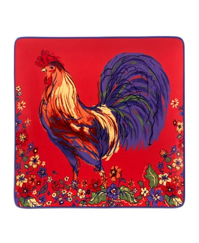 Certified International Morning Rooster Square Platter In Miscellaneous