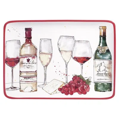 Certified International Napa Rectangular Platter In Red