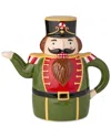 Certified International Nutcracker Parade 3d Nutcracker Teapot In Green