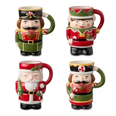 Certified International Set Of 4 Nutcracker Parade 3d Mugs In Multi