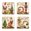 Certified International Nutcracker Parade 4-pc. Ceramic Dessert Plate In Red