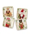 Certified International Nutcracker Parade Canape Plates, Set Of 4 In Multi