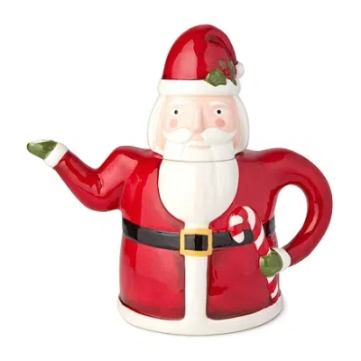 Certified International Nutcracker Parade Ceramic Teapot In Red