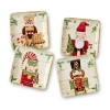 Certified International Nutcracker Parade 4-pc. Ceramic Appetizer Plate In Brown;white;green;red