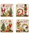 Certified International Nutcracker Parade 4-pc. Ceramic Dessert Plate In Multi