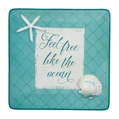 Certified International Ocean View Serving Platter In Blue